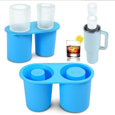 China Exclusive Patent Reusable Silicone Ice Hollow Cylinder Tray Mold for Stanli Beer Cup for sale