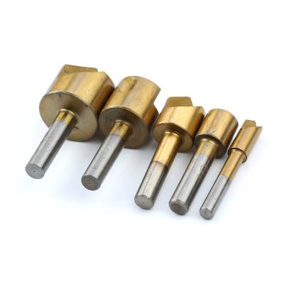 China Wood Drilling 90 Degree Countersink Drill Bit Set Round Wood Steel HSS Chamfer Cutter Woodworking Tool for sale