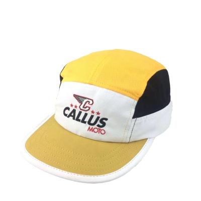 China Yellow logo 7 brim embroidery hat mesh sports hat COMMON simple binding small panel custom fast dry running for sale