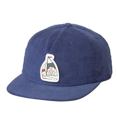 China Factory Price Corduroy Navy Bule Snapback Hat COMMON Custom 6 Panel Woven Patch Dad Hats For Wholesale for sale