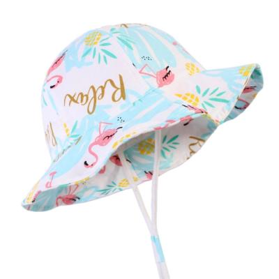 China Picture Wholesale Fashion Custom Embroidered Wide Brim Kids Printed Animal Bucket Hat With String for sale