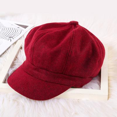 China New Product COMMON Women's Plaid Hat Retro Octagon Newsboy Painter Hat Female Creative Korean Fashion Beret for sale