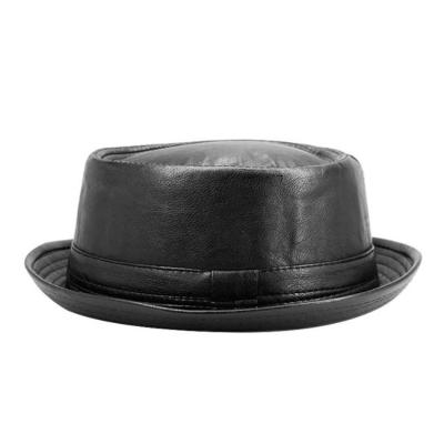 China Common Men Black Panama Hat Trilby Hat Male Fedora Cap Retro Vintage Women Jazz Hat 2020 Autumn Brand Men Spring Leather for sale