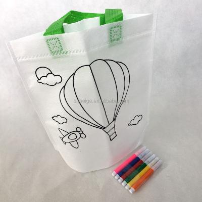 China Reclycled Kids Promotional DIY Non Woven Drawing Bag for sale