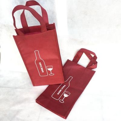 China 100% Eco-friendly Promotion Gift Bag Reusable Non Woven Wine Tote Bags for sale