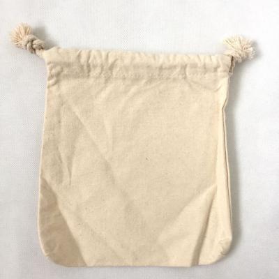 China Washable Custom Logo Printed Gift Canvas Cotton Double Twine Drawstring Bag for sale