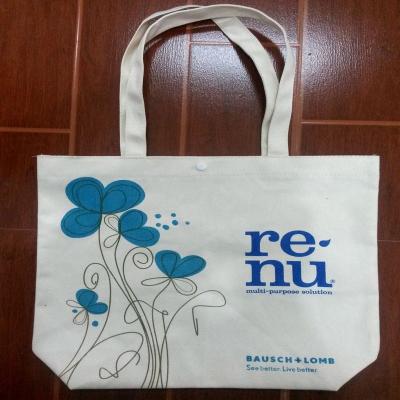 China Custom Reclycled Logo Cotton Lady Handle Tote Beach Bag With Print for sale