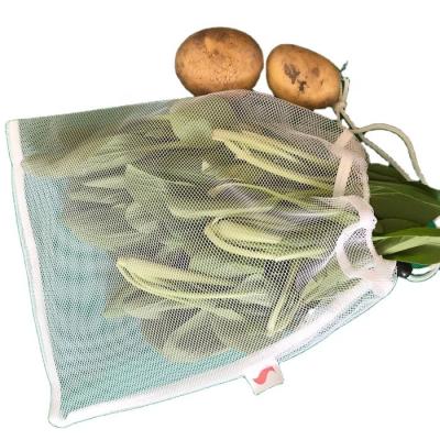 China Fashionable Mesh Drawstring Gauze Packing Bag For Vegetables for sale