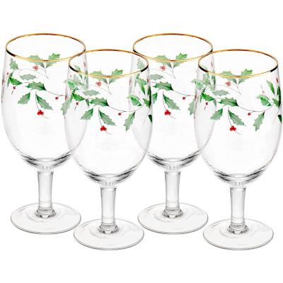 China Modern 14 Ounce Iced Beverage Glass Tall Holiday Glassware For Christmas for sale