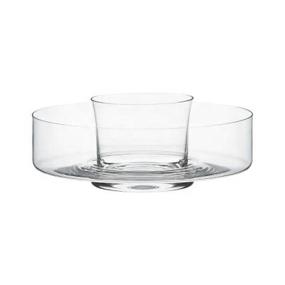 China CLASSIC Removable Inner 2-Piece Chip And Dip Glass Server Bowl For Casual Or Formal Entertaining for sale