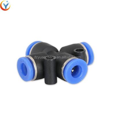 China Connect Pipes Plastic PZA One Touch Union Cross Pipe Connector And Pneumatic Fitting Quick Connector for sale