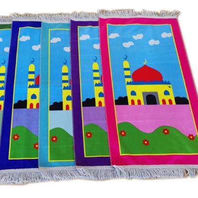 China Islamic Prayer Mat Children Arabic Prayer Mat Washable Kids Prayer Cover for Ramadan Gift for sale