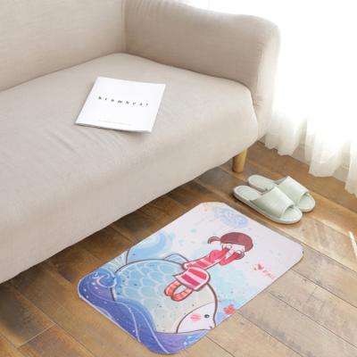 China Nordic style living room bedroom single rug anti-static thickened anti-slip mat bathroom water-absorbent cartoon floor animal print rug for sale