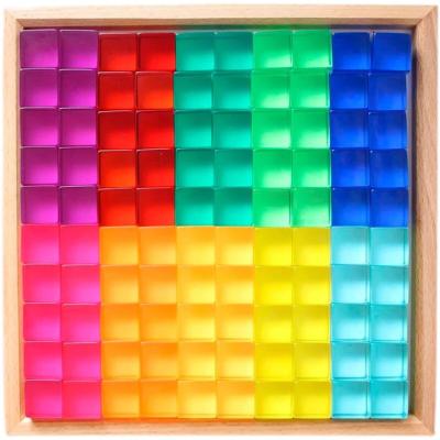 China Toy Hot Selling Clear Colors Educational Building Cubes Custom Design Intelligence Square Educational DIY Kids Toys Building Blocks Gifts for sale