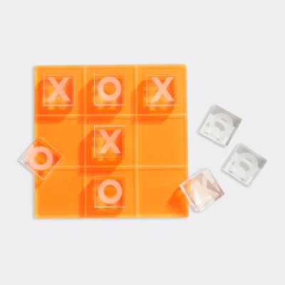 China Crystal Board Game Clear Board XO Material Custom Luxury Acrylic Ticks And Crosses Game Set 3D Acrylic Tic Tac Toe Set for sale