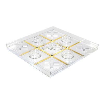 China Factory Wholesale Luxury Acrylic Tic Tac Toe X Chess Competition Board Game Classic Family Travel Board Game Of O Logo Game Set Customized Clear For Kids for sale