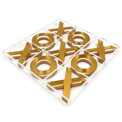 China Luxe Acrylic Tic Tac Toe Set Lucite Noughts Competition Chess and Cross Game for Kids 3D Acrylic XO Decoration Props Plexi Entertainment for sale