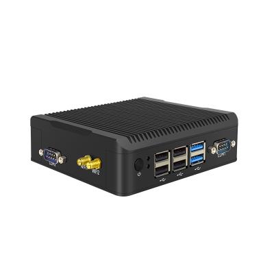 China Cheap Industrial Fanless Mini Desktop Computer Mini Pc Box Usb 3.0 Minipcie J1900 2* Rs232 Serial-Parallel Port for sale