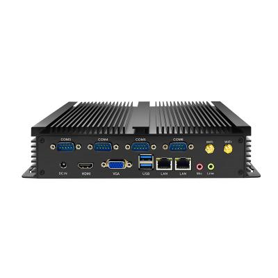 China Industrial Fanless Embedded PC Intel I3 2350M I5 I7 Mini Size Industrial Mini Computers With Sim Card Slot 6* Serial-Parallel Port for sale