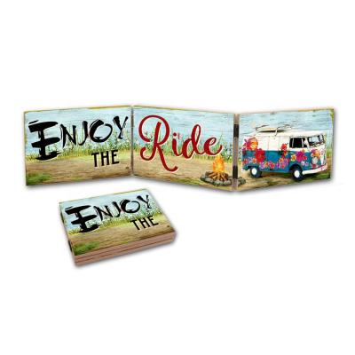 China Europe Printing Custom Wall Hanging Wooden Sign Plates And Standing On The Table for sale