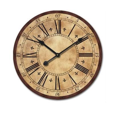 China Antique Rustic Retro Style Decorative Wooden Vintage Wall Clock Wooden Decor Large Large for sale