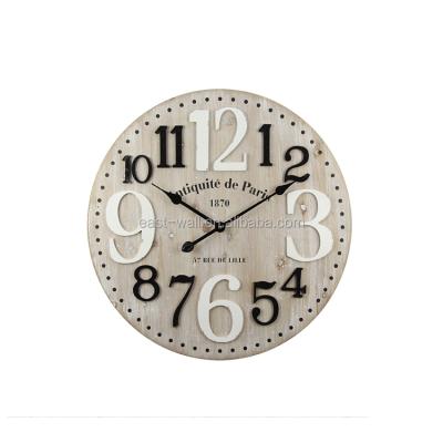 China 12 Hour Display Roman Letter Decorative Metal Large Modern Wooden Wall Clock Manufacturer Wholesale for sale