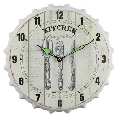 China High Quality Decorative IRON+PAPER Hat Shape Cutlery Pattern Diy Delta Wall Clocks for sale