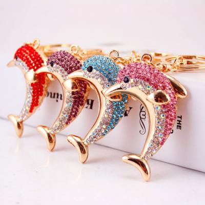 China Creative Cute Tortoise Small Key Chain Fashion Rhinestone Accessories Transparent Key Chain W2198 for sale