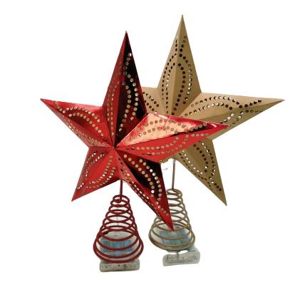 China Christmas Tree Decoration Supplies Christmas Topper Glitter Star Decorations for sale