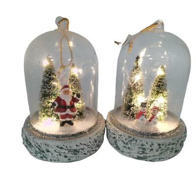 China Christmas Decoration Supplies Christmas Tree House Decorative Paper Lights Christmas Ornament Glass Product for sale