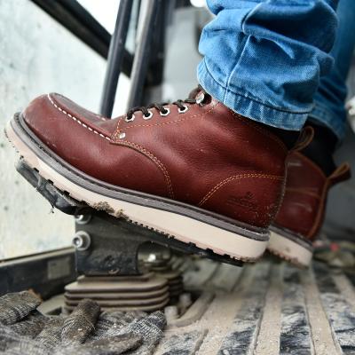 China Leather Toe Safetoe Steel Toe Cow Work Safety Shoe M-8076 for sale