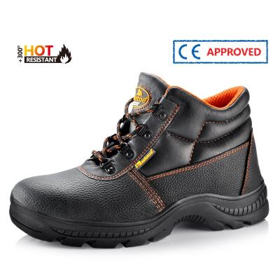 China Leather Toe Safetoe Steel Toe Cow Work Leather Safety Shoe M-8010 for sale