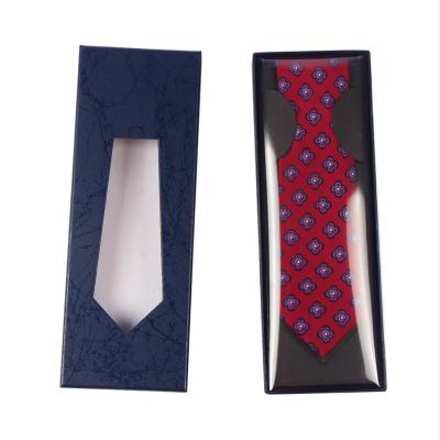 China Dongguan Yongyi Recyclable Free Design Luxury Custom Mens Tie Paper Gift Packaging Silk Box With Window For Tie for sale