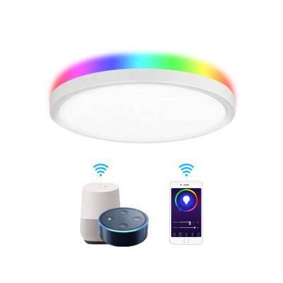 China Modern Decorative Surface Mounted Round RGB Dimmable APP Remote Control Ceiling Light Led for sale