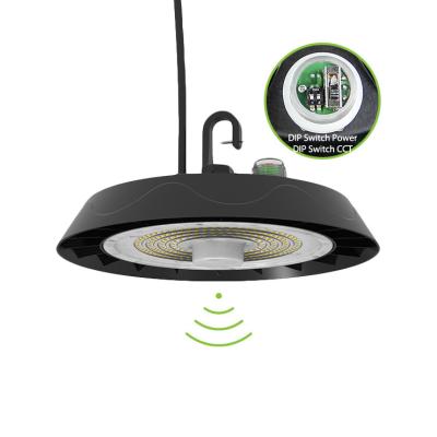 China Waterproof IP66 Warehouse Integrated Motion Sensor Remote Control UFO High Bay Light for sale