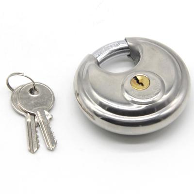 China South Africa Popular Waterproof Warehouse Gate Stainless Steel SUS201 SUS304 Round Disc Padlock for sale