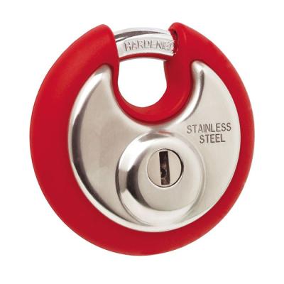 China @ North America popular waterproof 201 and 304 stainless steel color round disk padlock for sale