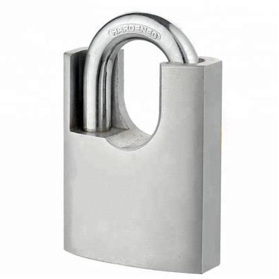 China Candado Anti-Corrosion Con Grillete Semicubierto De Acero Cromado Chrome Plated Shackle Security Padlock Steel Half Shielded Protective Lock for sale