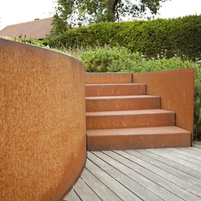 China Durable Metal Landscaping Garden Ornaments Corten Steel Stairs Step for sale