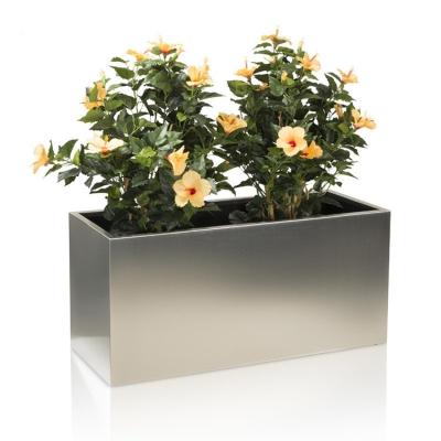 China Corrosion Resistance Outdoor Rectangular Metal Stainless Steel Flower Pot / Flower Planter for sale