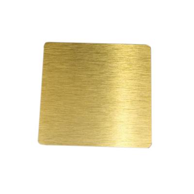 China Decoration Construction High Quality Luxurious Gold Color Coated Decorative Hairline 304 Stainless Steel Sheet for sale