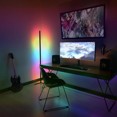 China Smart Dimmable App Controls and Exteriors Rhythm Recognition RGB Floor Lamp Corner Modern Home Decorative RGB Light for sale