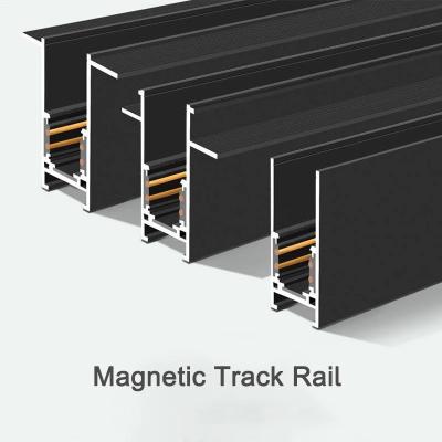 China Modern Towing Three Circuit Four Led Metal Light Rail Guide Track Light Magnetic Ce for sale