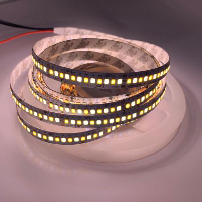 China Double sided bright color rendering index ceiling dc 12v 24v 5050 silicone rgb outdoor waterproof smd led strip light CRI 95 for sale