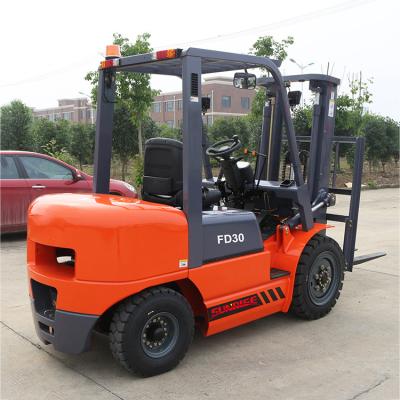 China Low Fuel Consumption Anhui Heli 3M Height 3 Ton New Diesel Forklift With FD30 Sideshift Forklift for sale