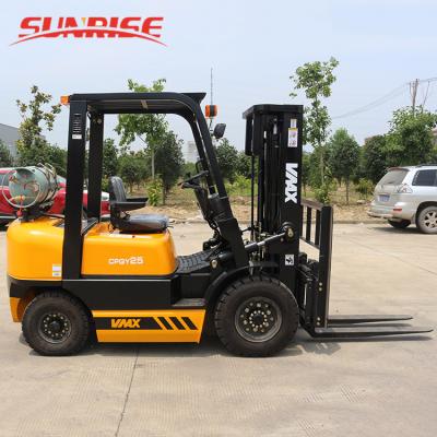 China Construction worksÂ   CPYD25 2500kg 3m Gasoline Gas Lpg Forklift With Nissan K25 for sale