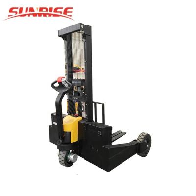 China Wholesale Capacity 1000kg Battery Electric Walkie Rough Terrain Pallet Stacker 310*100mm for sale