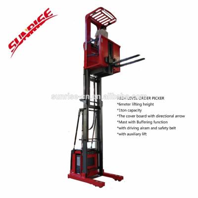 China Good Price Warehouse 6m Full Size Lifting Electric Aerial Order Picker 2825*1150mm (L*W) for sale