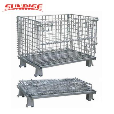 China Best Pallet System 50x50mm Wire Mesh Cage Movable And Collapsible Collapsible Storage Container for sale