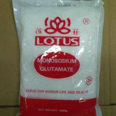 China Cooking Mesh Mono Sodium Glutamate Lotus 60/80 MSG Brand 99% Purity Seasoning With 1000g Pouches Packing for sale